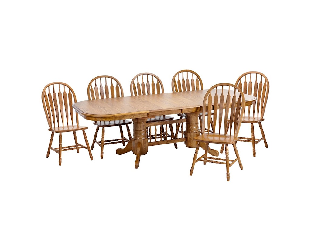 Intercon Classic Oak 7pc Formica Top Dining Room Wayside Furniture Dining 7 Or More Piece Set