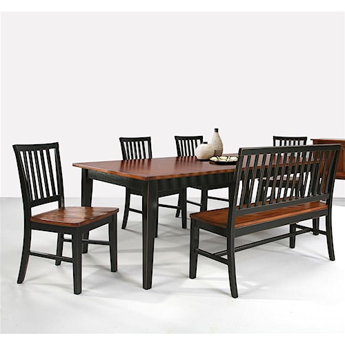 Faux painting + furniture: french country table & chairs with hutch Intercon Arlington Dining Table with Slat Back Bench & Slat Back Side