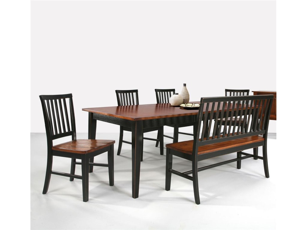 Arlington Dining Table With Slat Back Bench Side Chairs By Intercon At Dinette Depot