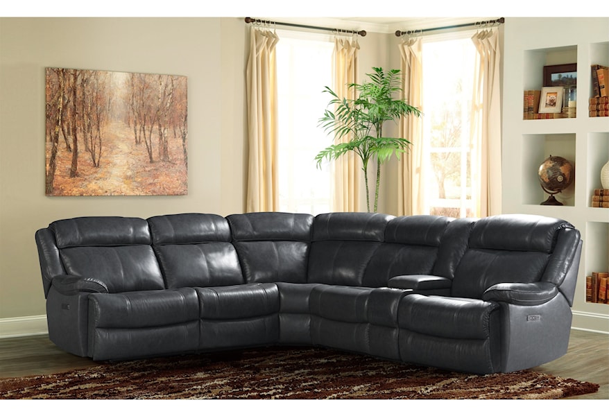 Intercon Avalon Casual Dual Power Reclining Sectional Sofa With