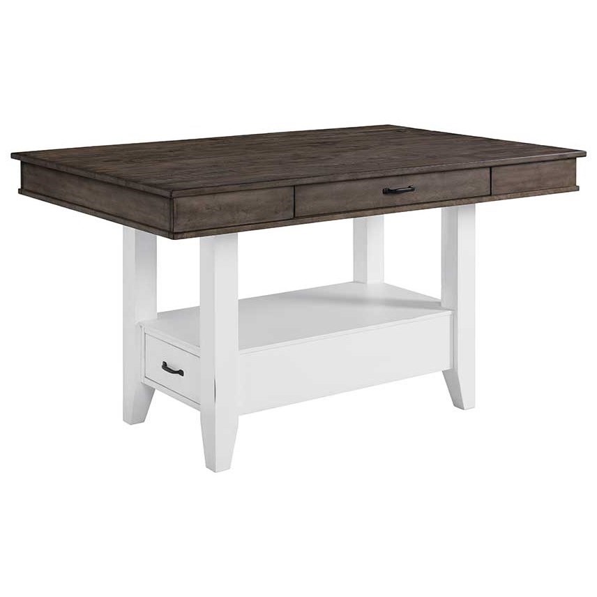 Intercon Belgium Farmhouse Rustic Kitchen Island With Drawer Storage Sheely S Furniture Appliance Pub Tables