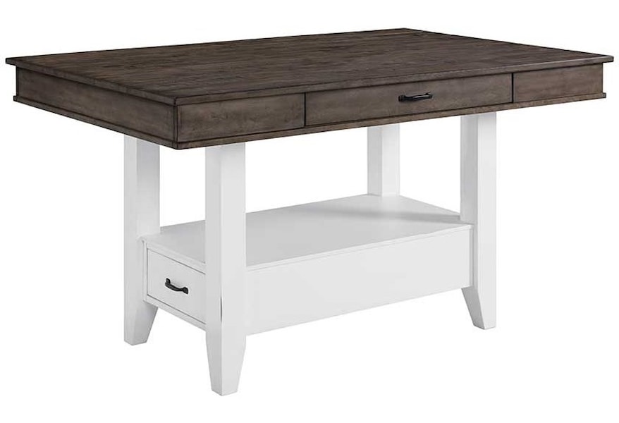 Intercon Belgium Farmhouse Rustic Kitchen Island With Drawer