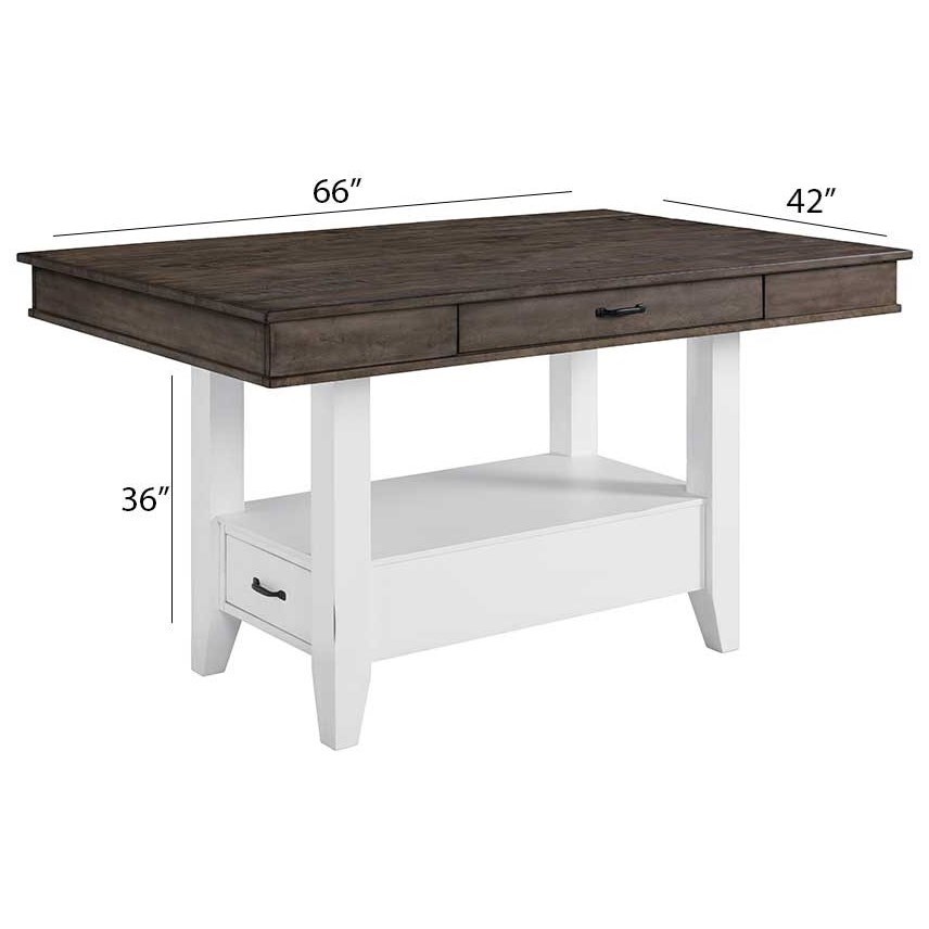 Intercon Belgium Farmhouse Rustic Kitchen Island With Drawer