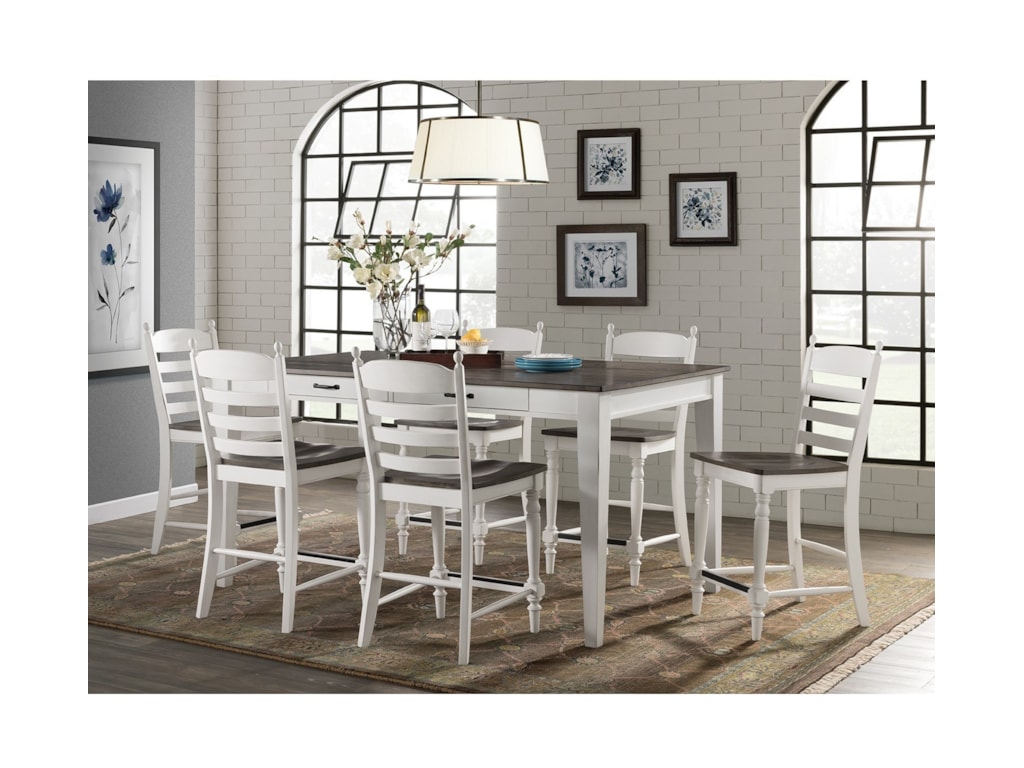 Intercon Belgium Farmhouse Rustic 7 Piece Counter Height