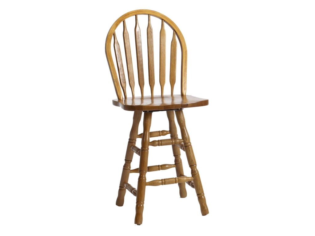 Intercon Clic Oak Co Bs 263 Cnt C24 24 Turned Leg Arrow Back Furniture Bar Stools Intercon Clic Oak 24 Swivel Stool Oak24