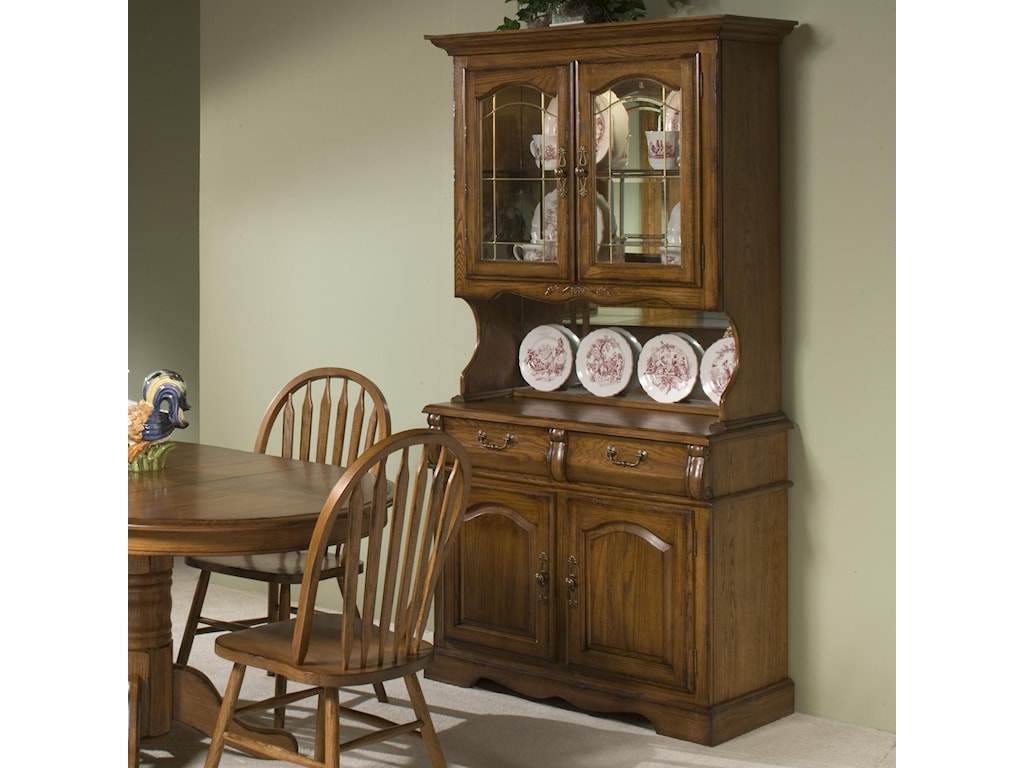 Intercon Classic Oak 42 China Hutch With Two Half Drawers With