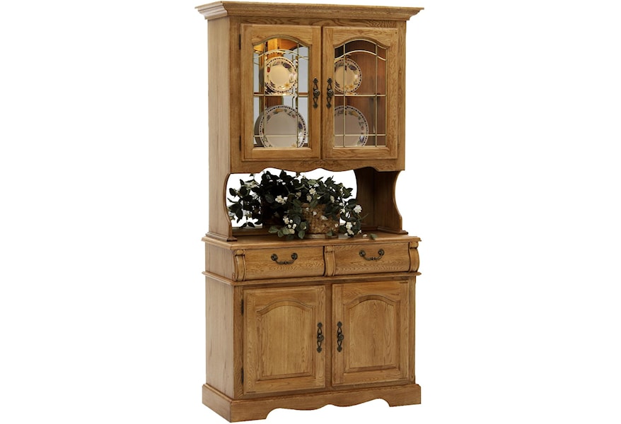 Intercon Classic Oak 42 China Hutch With Two Half Drawers With