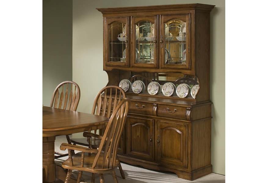 Intercon Classic Oak 60 China Hutch With Three Half Doors With
