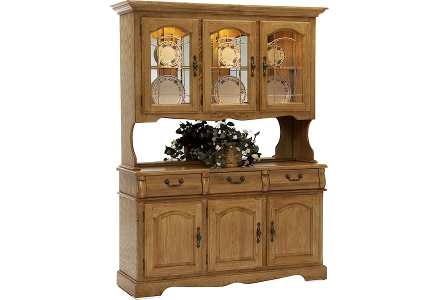 Intercon Classic Oak 60 China Hutch With Three Half Doors With