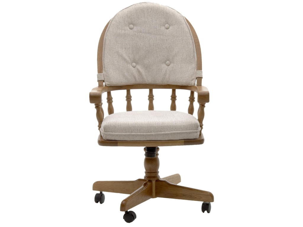 Classic Oak Swivel Game Chair With Casters And Cushion Back And Seat By Intercon At Rooms For Less