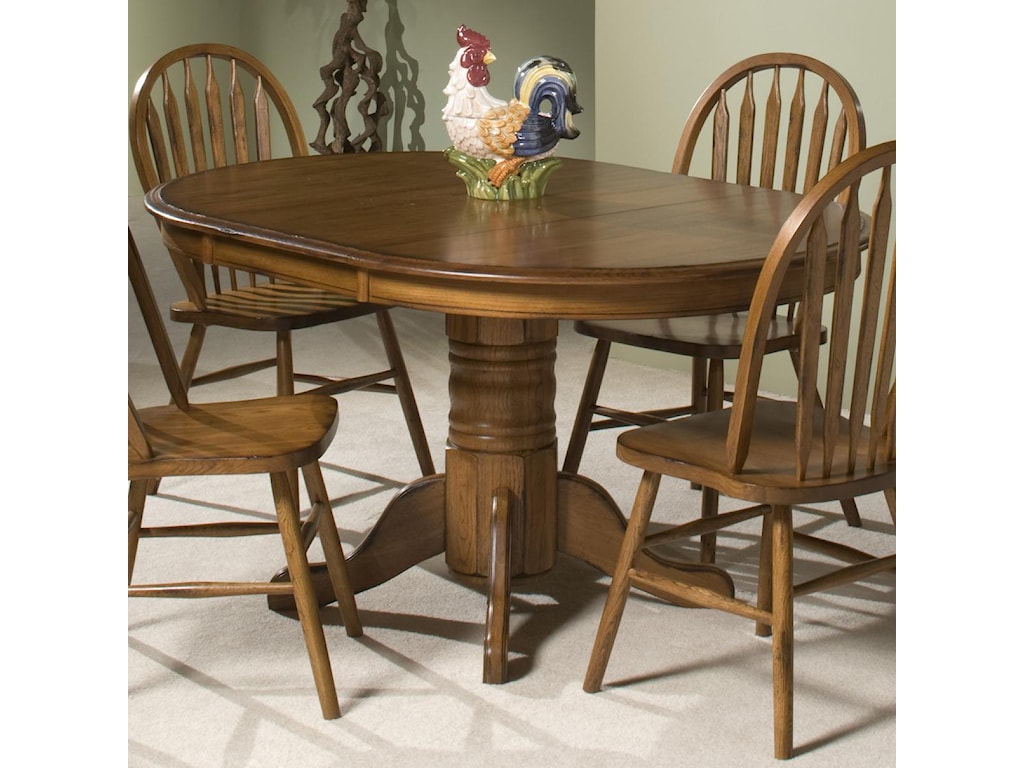 Intercon Classic Oak Single Pedestal Round Dining Table Wayside Furniture Dining Tables