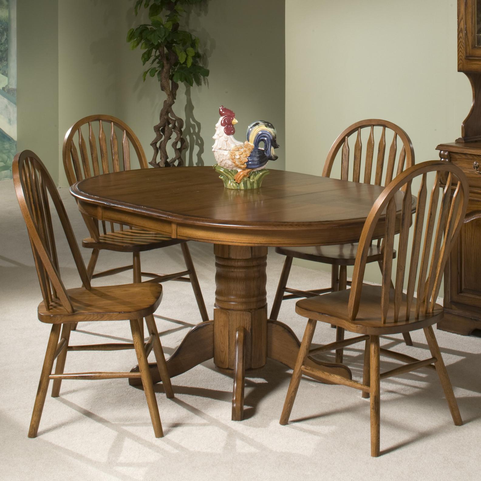 Intercon Classic Oak Single Pedestal Round Dining Table Rife S Home Furniture Dining Tables