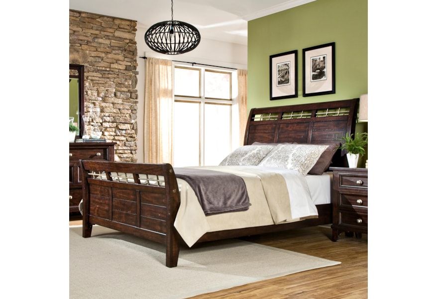 photo Metal Sleigh Bed Frame Queen intercon hayden queen sleigh bed with