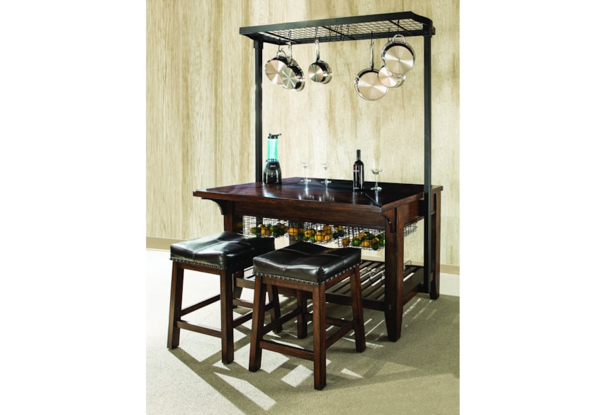 Kona Kitchen Island With Metal Pot Rack And Wine Storage By Intercon At Rife S Home Furniture Kona Kitchen Island With Metal Pot Rack And Wine Storage By Intercon At Rife S Home Furniture