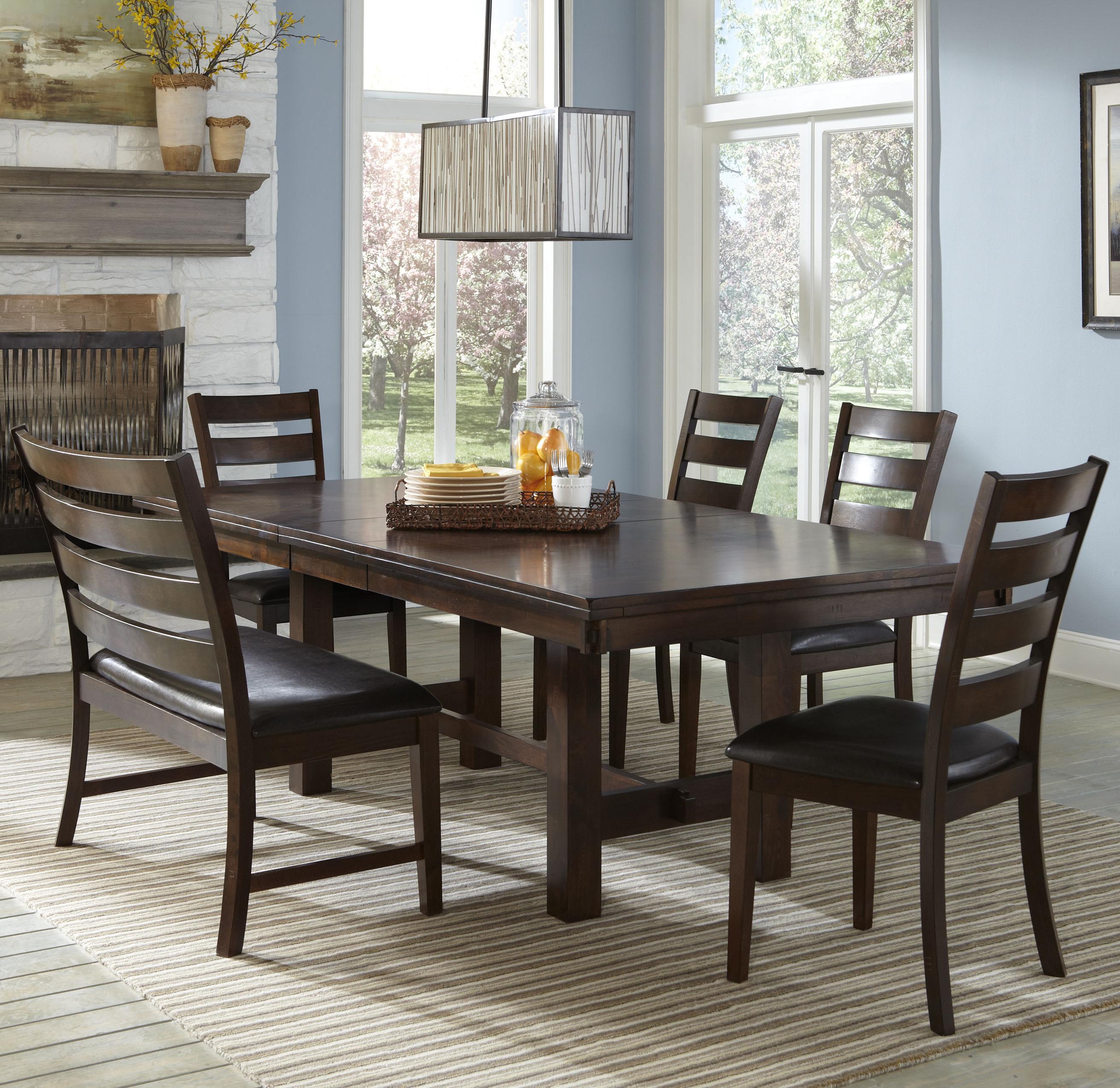 Vfm Signature Kona Dining Set With Ladder Back Chairs And Bench