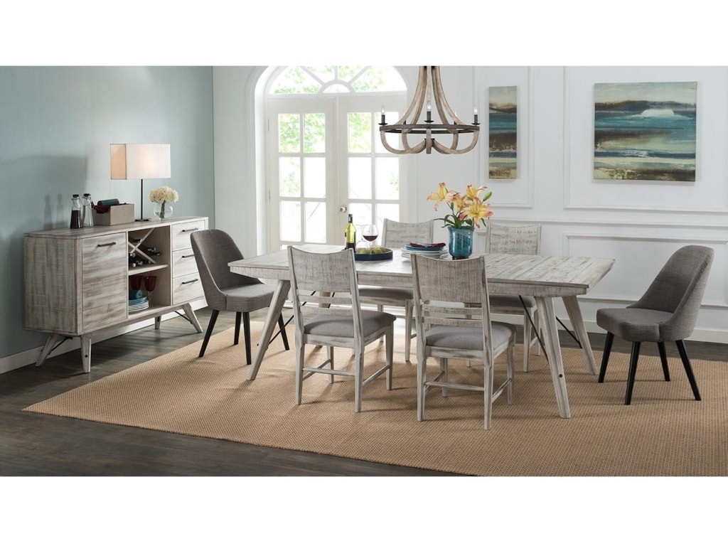 Intercon Modern Rustic Contemporary 3 Drawer Server With Wine