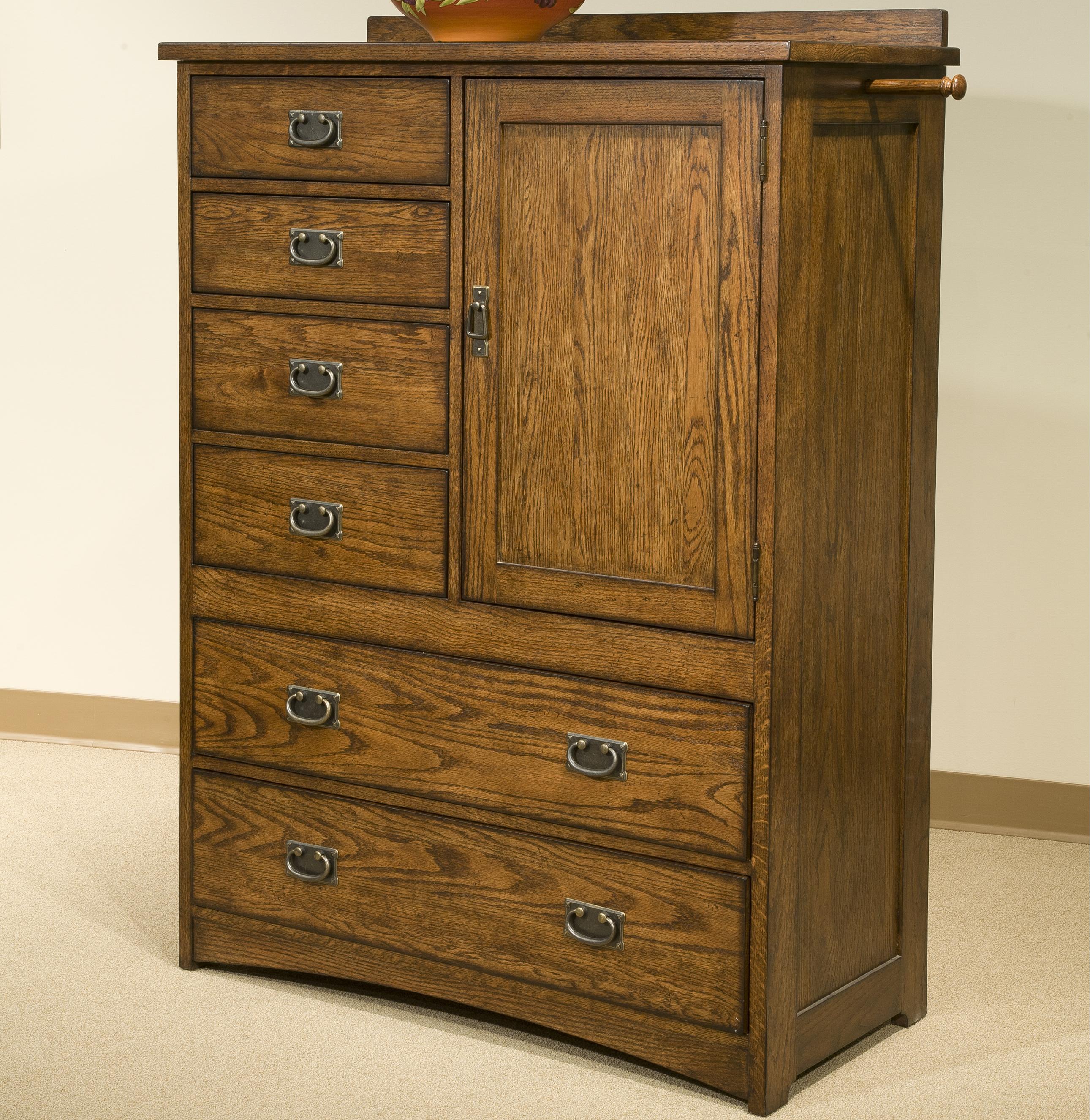 Intercon Oak Park Mission Chest Of Six Drawers With Door
