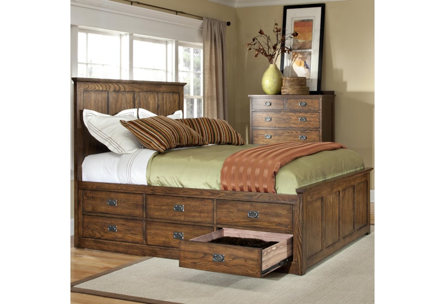 Intercon Oak Park Mission California King Panel Bed with Twelve  Intercon Oak Park Mission California King Panel Bed with Twelve