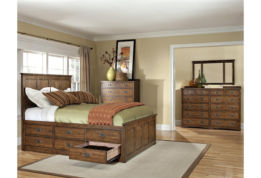 Intercon Oak Park Mission California King Panel Bed With Twelve