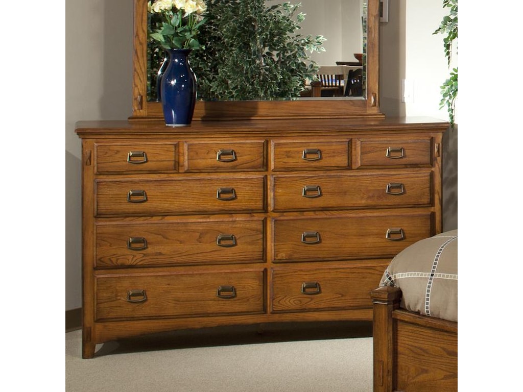 Intercon Pasadena Revival Pr Br 5408 Mbn C Eight Drawer Dresser In Intercon Pasadena Revival Dresser