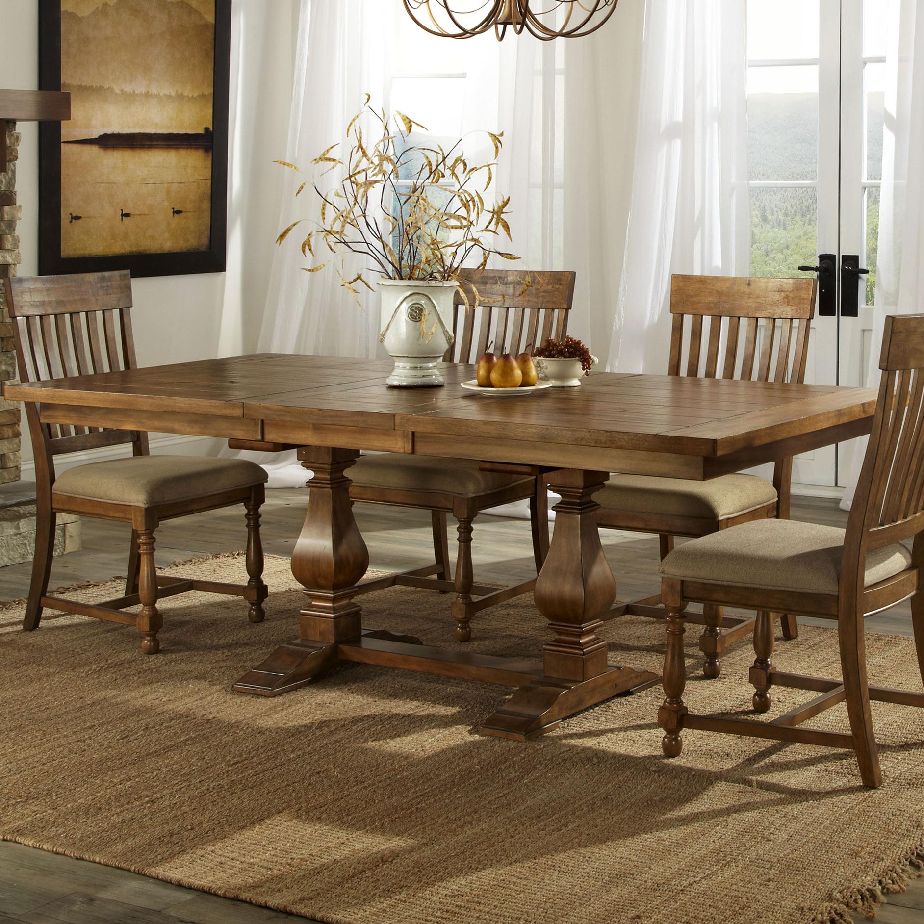 Intercon Rhone Trestle Dining Table With Leaf Fisher Home
