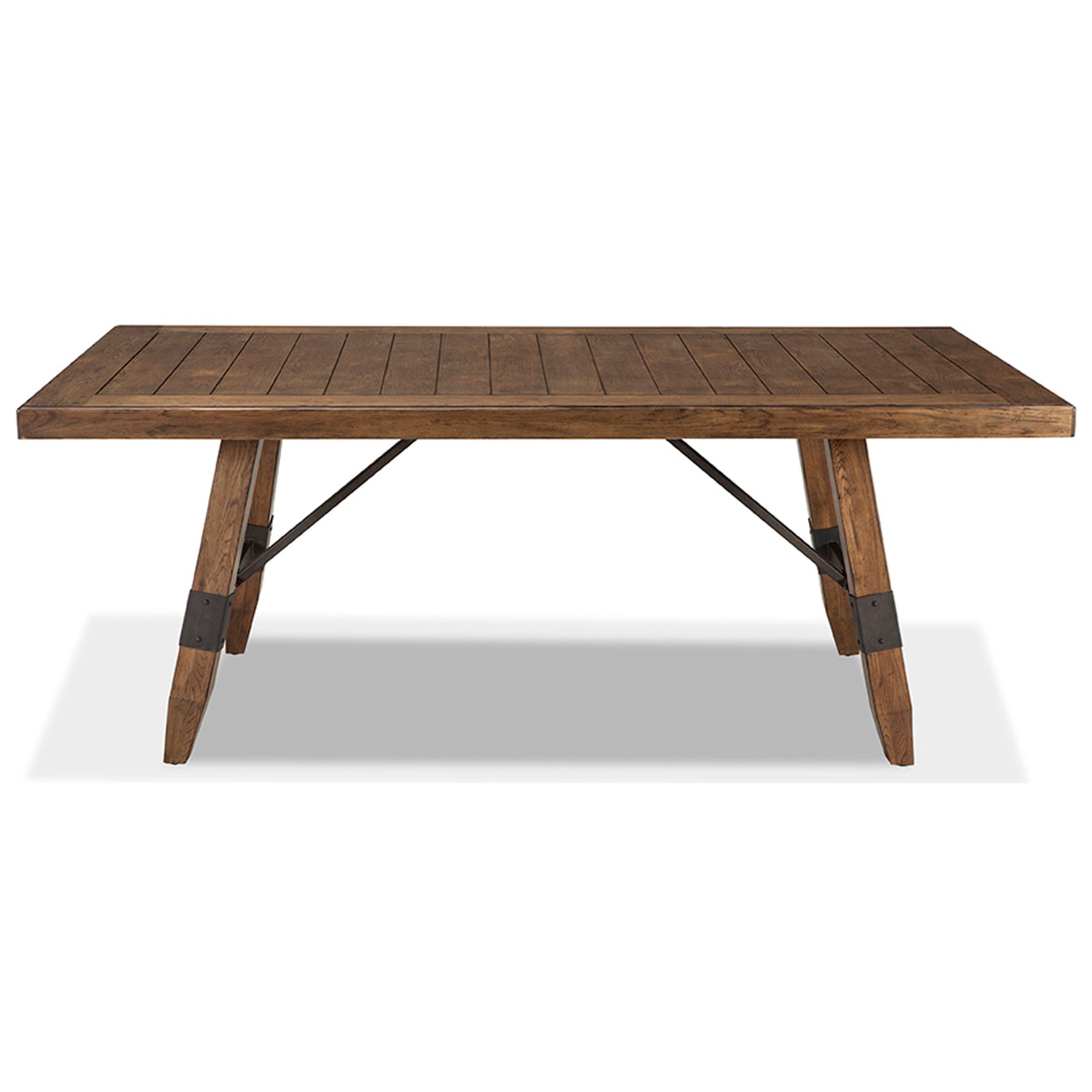 Intercon River Rectangular Trestle Dining Table With Self Storing