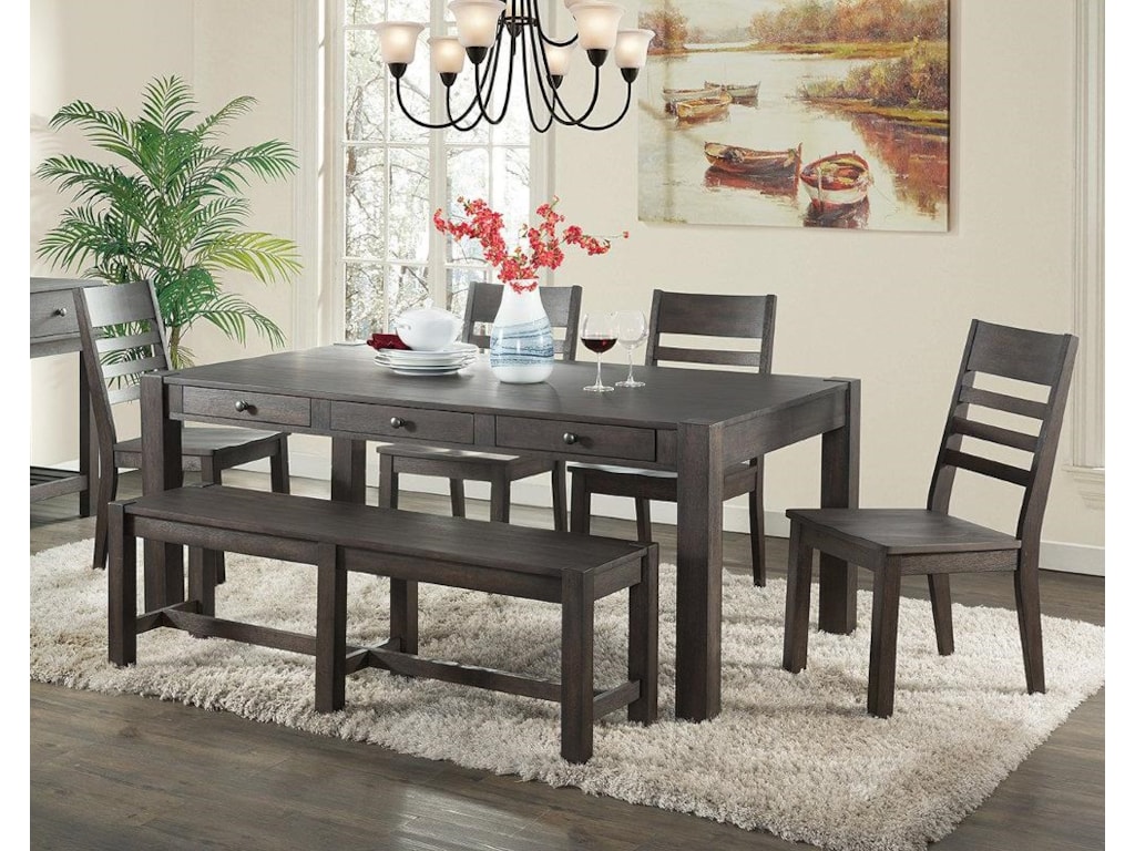 M 6 Piece Table Chair Bench Set By Intercon At Wayside Furniture