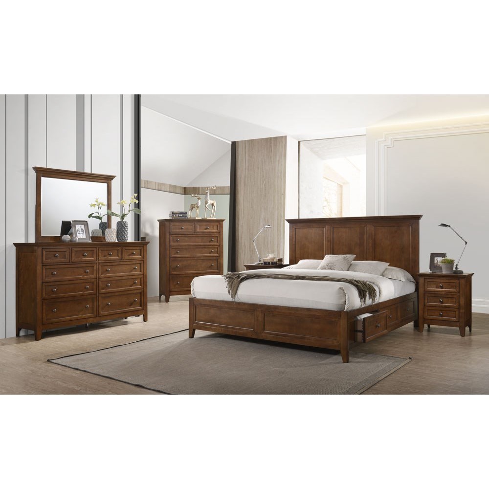 Intercon San Mateo Transitional Queen Storage Bed With Six Drawers Rifes Home Furniture Panel Beds