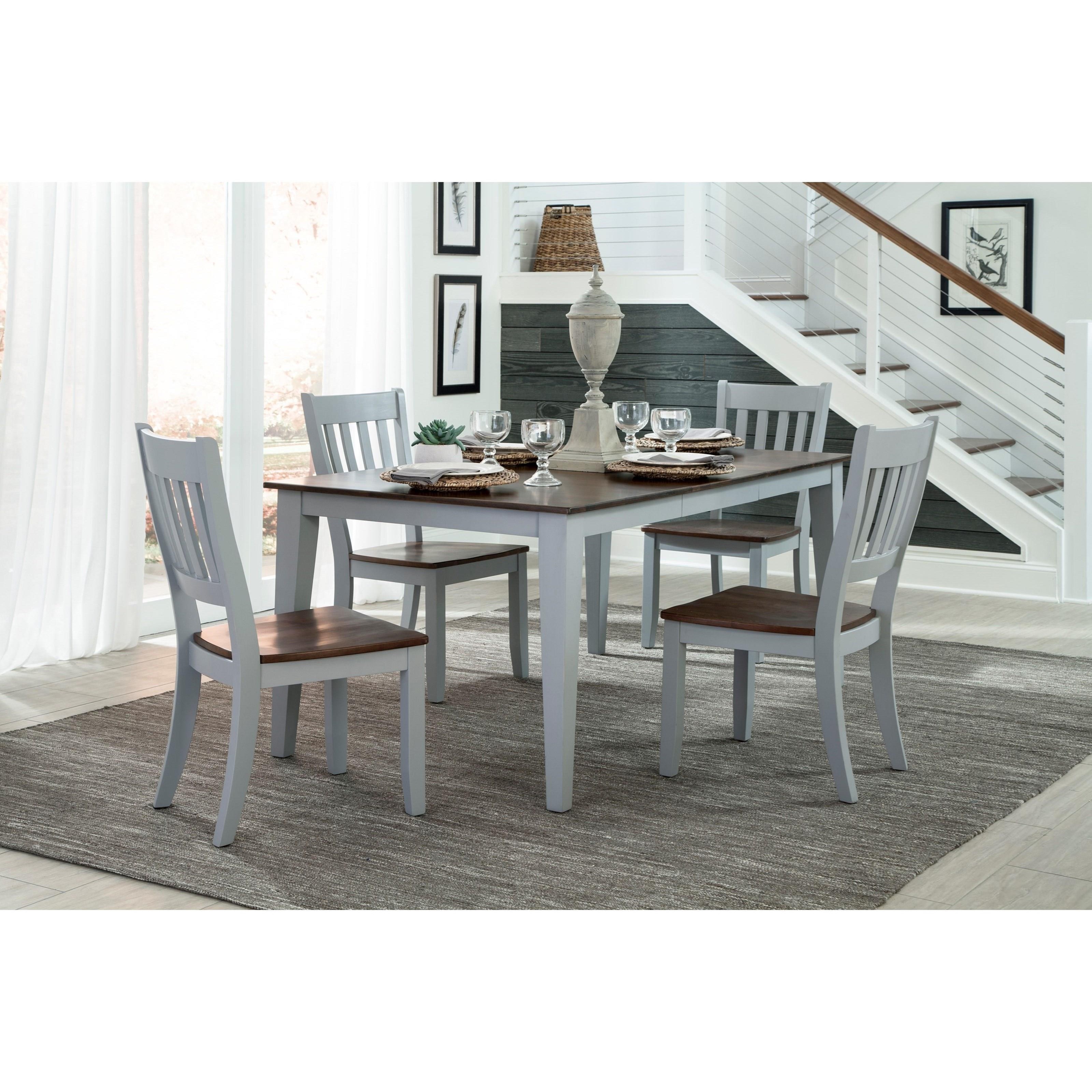 Intercon Small Space Two Tone Rectangular Dining Table With Self