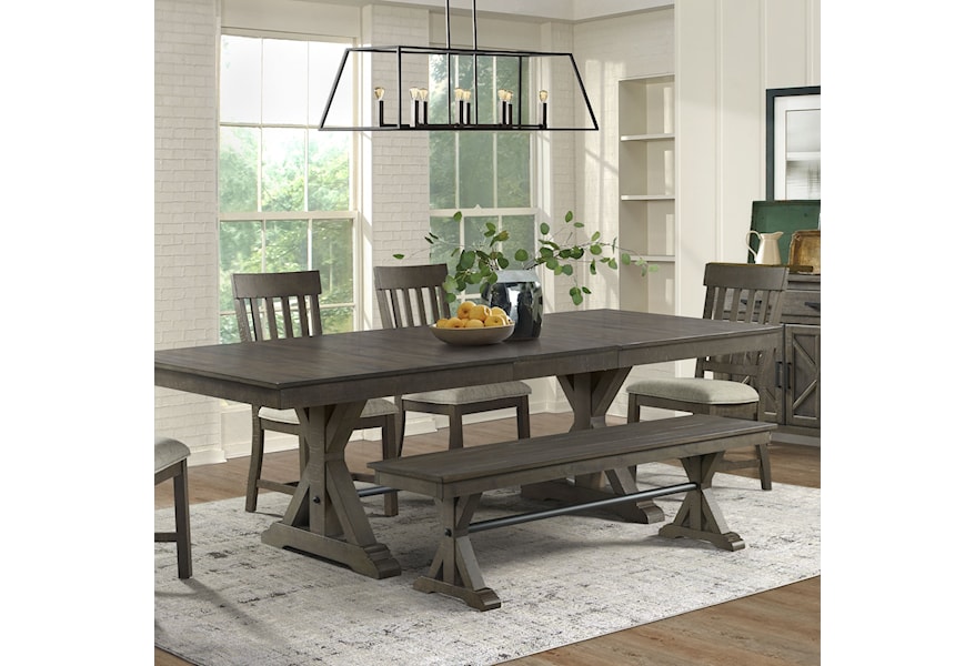 Intercon Sullivan Farmhouse Table And Chair Set With Bench Rife S Home Furniture Table Chair Set With Bench