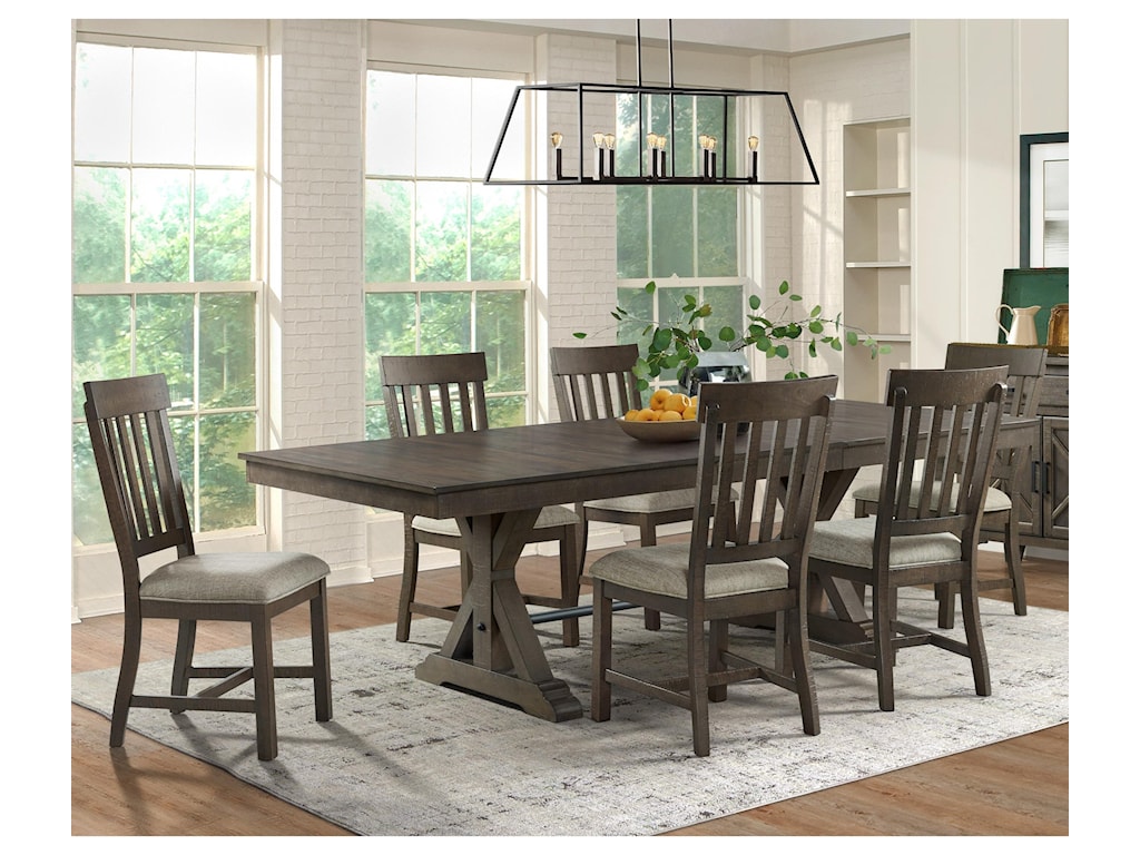 Intercon Sullivan Farmhouse Table And Chair Set Wayside Furniture Dining 7 Or More Piece Sets
