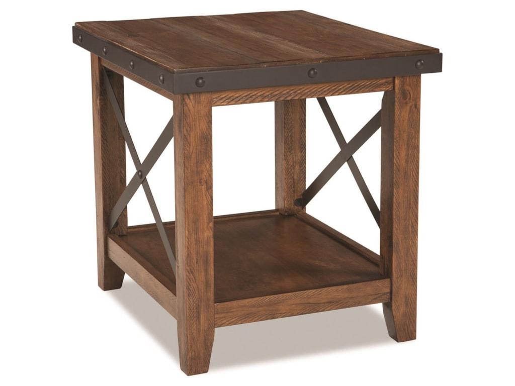 Intercon Taos Rustic End Table With Metal Accents Furniture Mart Intercon Taosend Table
