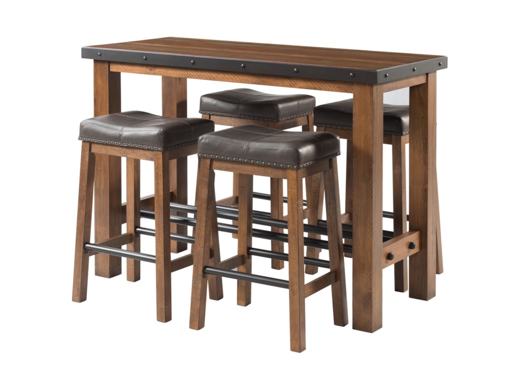 Intercon Taos 5 Piece Rectangular Pub Table And Chair Set Wayside Furniture Dining 5 Piece Sets