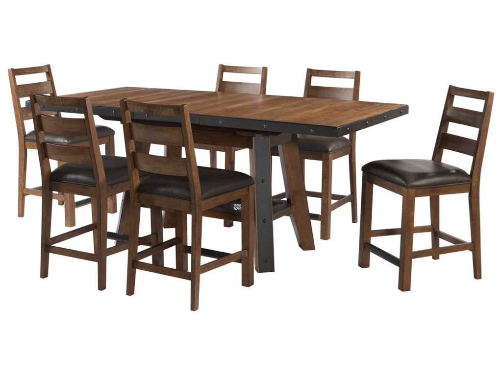 Intercon Taos 7 Piece Rectangular Gathering Table And Chair Set With Intercon Taos7 Piece Table Set