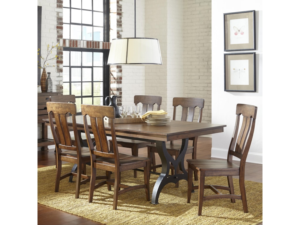 intercon the district 7 piece table chair set with leaf old brick furniture dining 7 or more piece sets - Old Brick Dining Room Sets intercon the district 7 piece table chair set with leaf old brick furniture dining 7 or more piece sets - Old Brick Dining Room Sets
