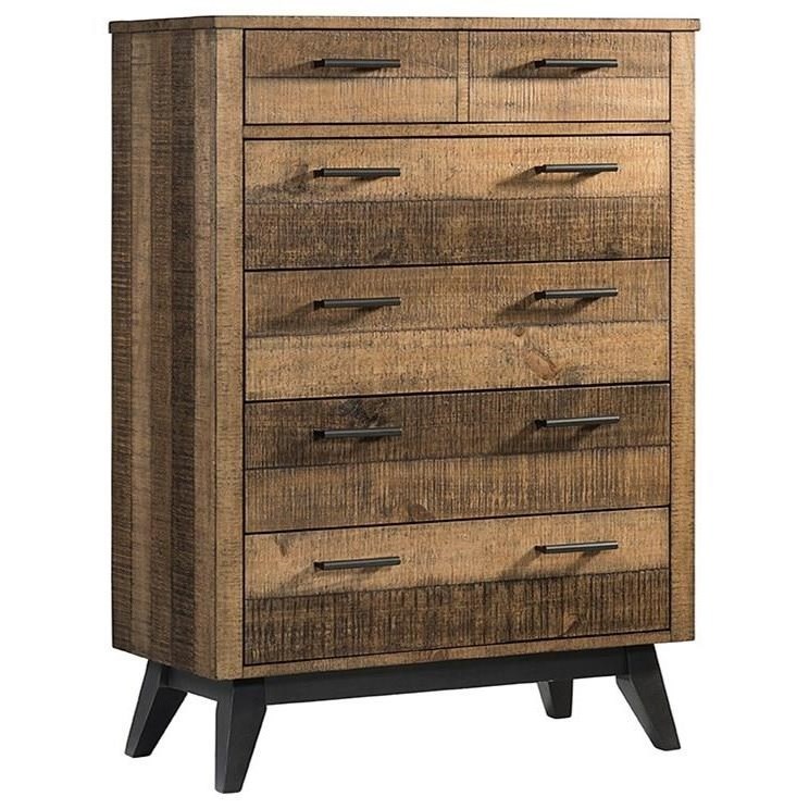 Intercon Urban Rustic Rustic 6 Drawer Chest With Metal Base And