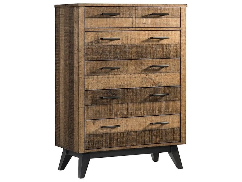 Intercon Urban Rustic Rustic 6 Drawer Chest With Metal Base And