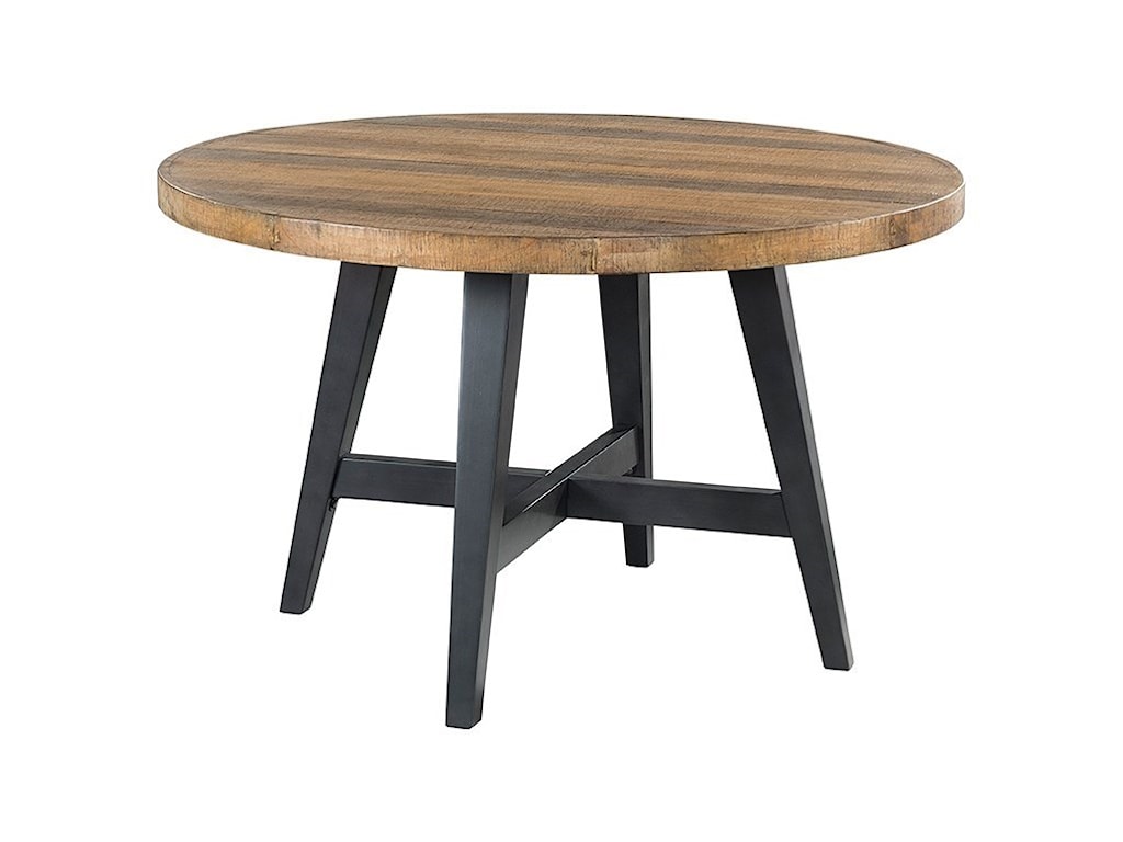 Intercon Urban Rustic Rustic Round Dining Table With Metal Base