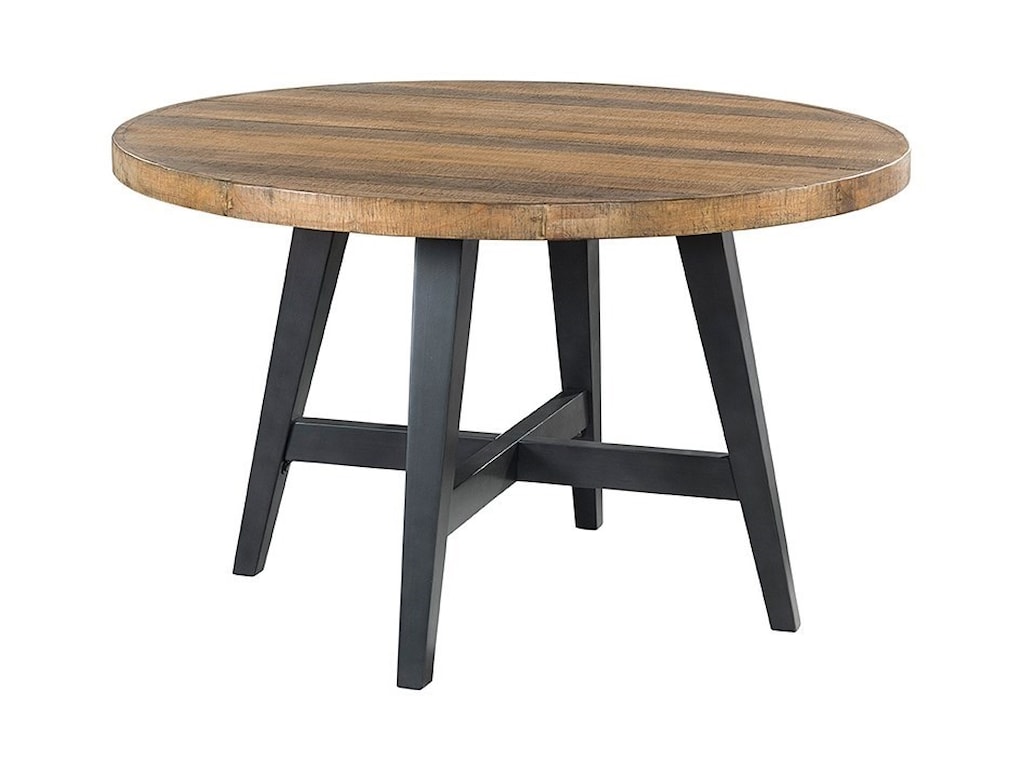 Intercon Urban Rustic Rustic Round Dining Table With Metal Base