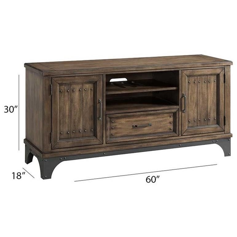 Intercon Whiskey River Rustic 60 Console With Shelving And