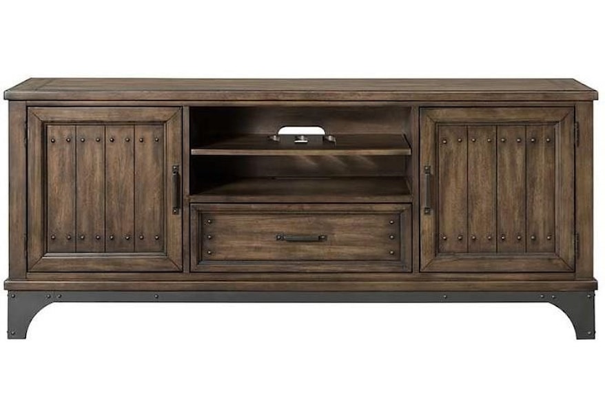 Intercon Whiskey River Rustic 70 Console With Shelving And