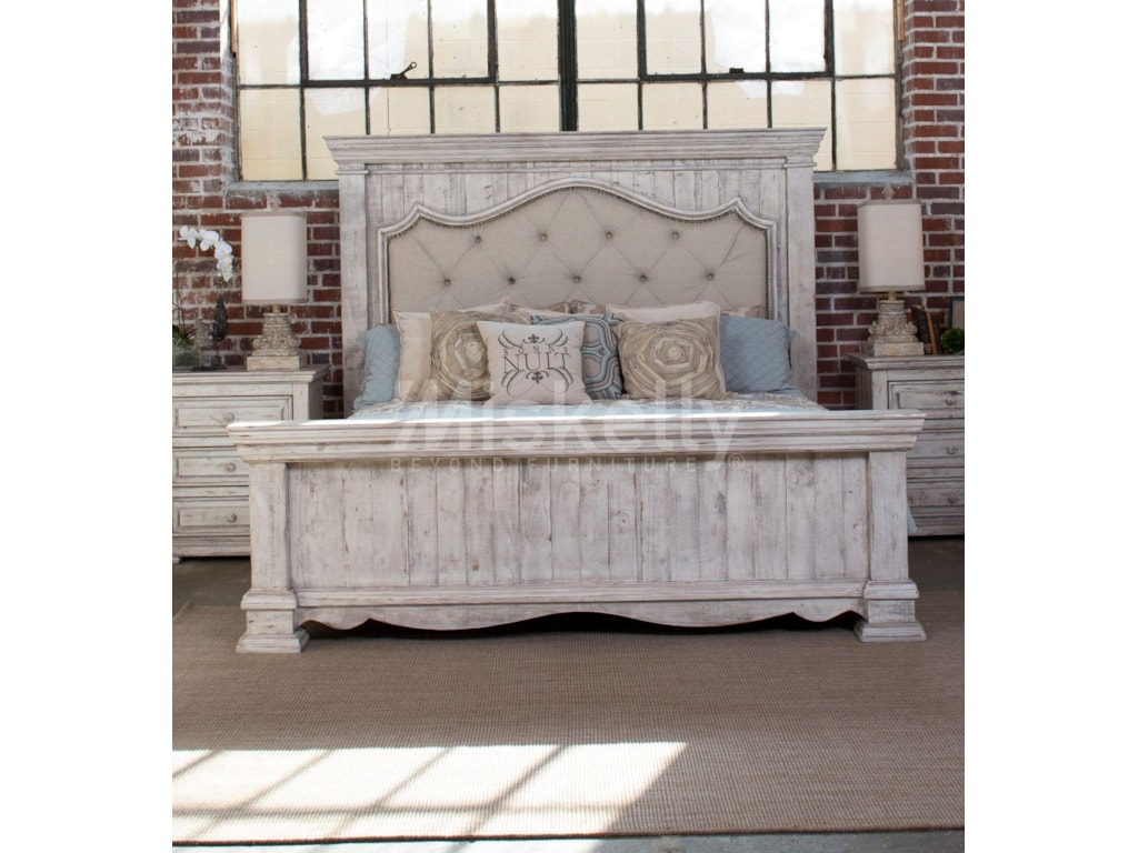 International Furniture Direct 1022 Terra White King Upholstered International Furniture Direct 1022 Terra White King Upholstered Panel Bed