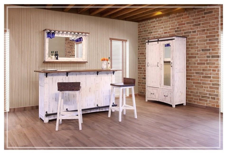 International Furniture Direct Pueblo Ifd360bar 2xbs30 W Rustic Bar And 2 Bar Stools Set Sam Levitz Furniture Bar Sets