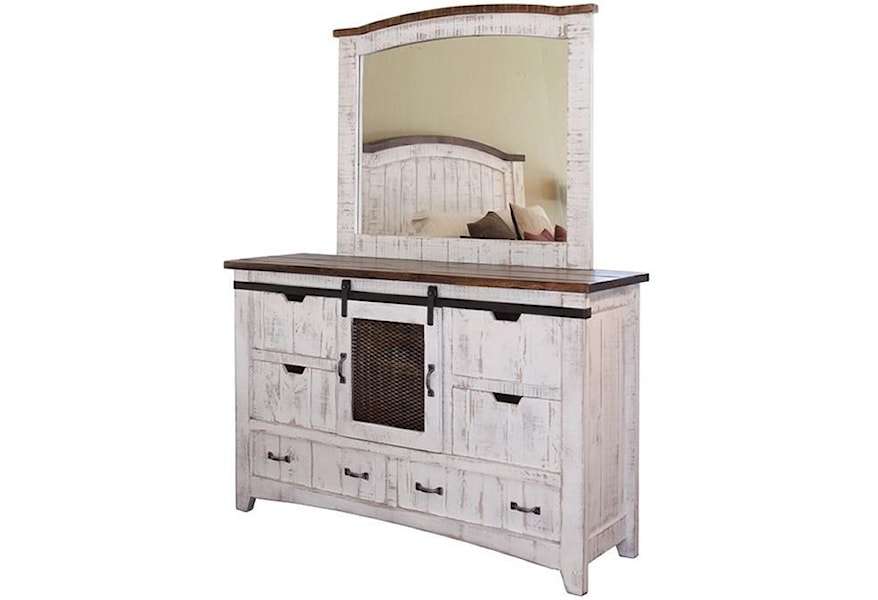 International Furniture Direct Pueblo Distressed Dresser And