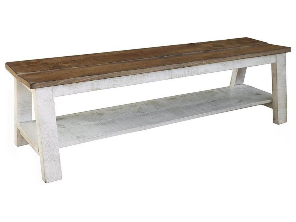 International Furniture Direct Pueblo Ifd361bench Solid Wood International Furniture Direct Pueblobreakfast And Bedroom Bench With Shelf