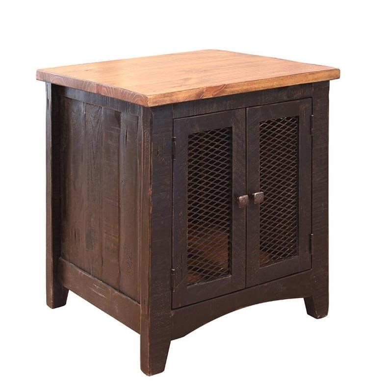 International Furniture Direct Pueblo Ifd370end Rustic End Table
