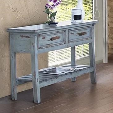 International Furniture Direct Rivera Rustic 2 Drawer Solid Wood