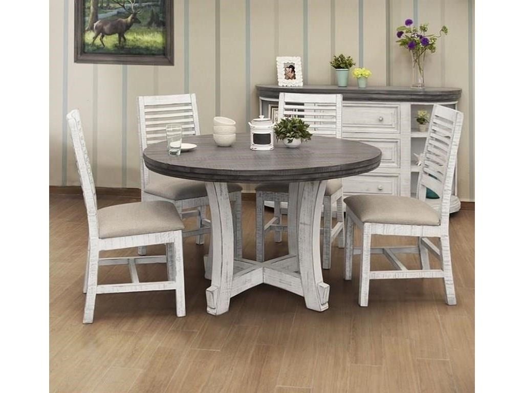 International Furniture Direct Stone Ifd4691rndtp Ba 6xifd4690chiv