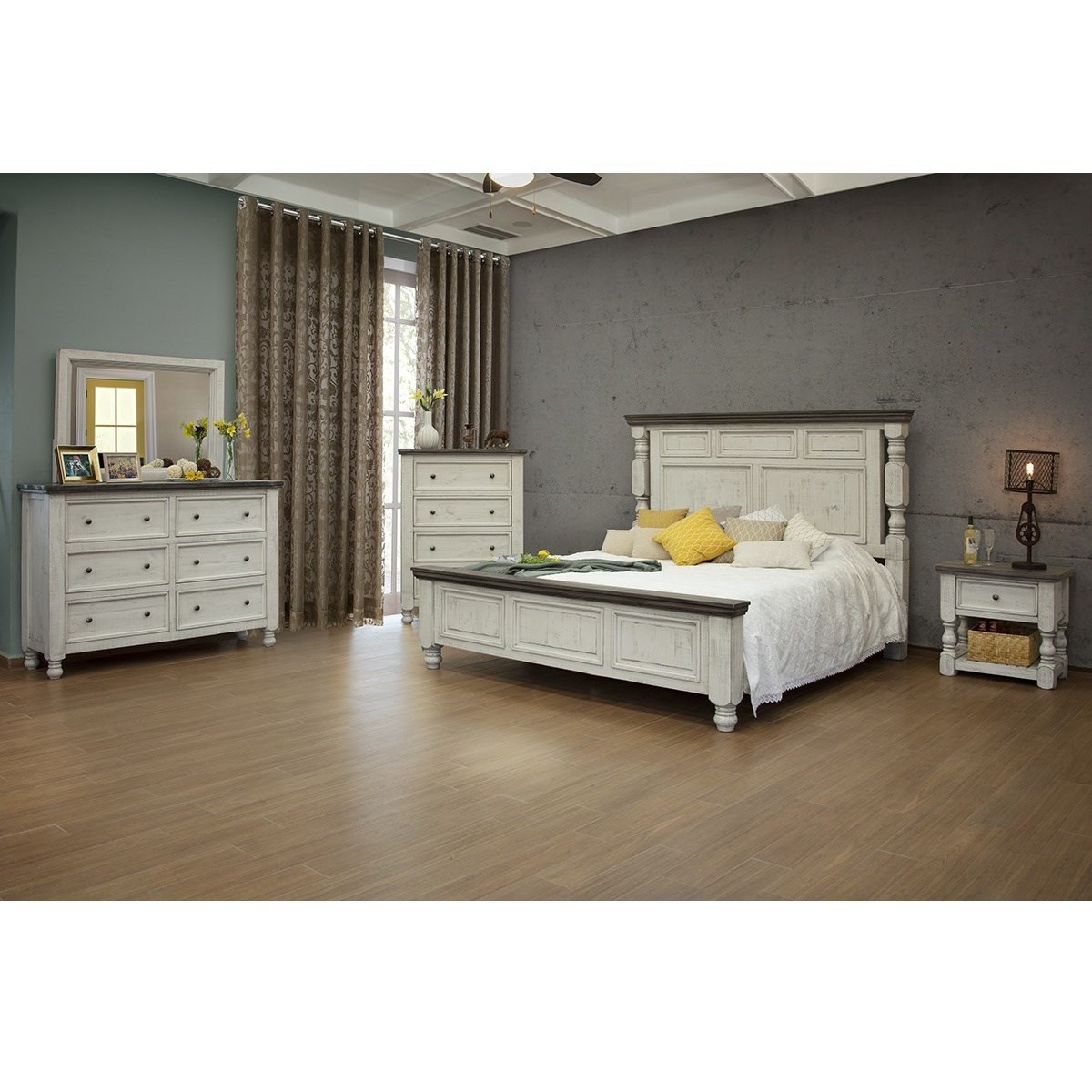 International Furniture Direct Stone Ifd4691cht Relaxed Vintage Solid Wood 4 Drawer Chest Sam Levitz Furniture Drawer Chests
