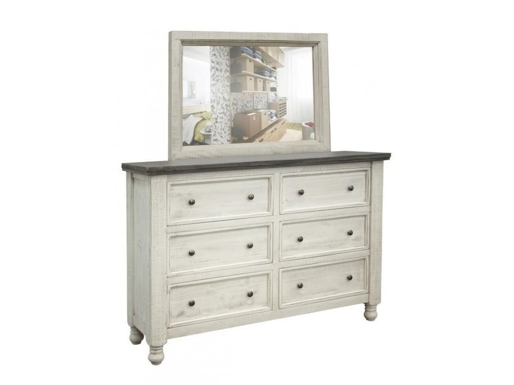 International Furniture Direct Stone Relaxed Vintage Solid Wood